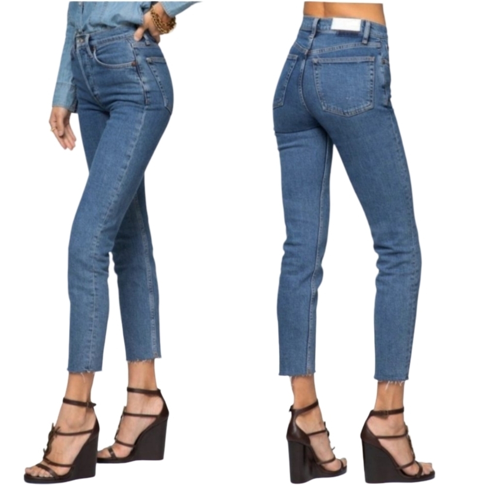 RE/DONE 90s High Rise Ankle Crop Jeans Seventies AF  Size 30 NWT